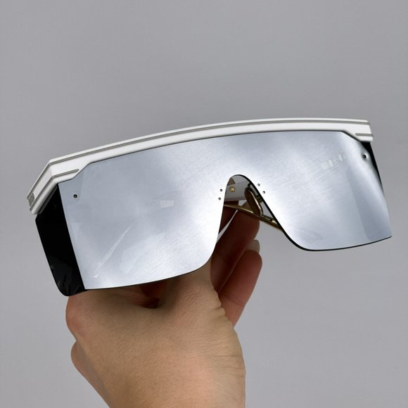 Dior DIORCLUB M1U 51A4 BRAND NEW Sunglasses White Mirror Unisex Oblique Mask - Picture 3 of 13